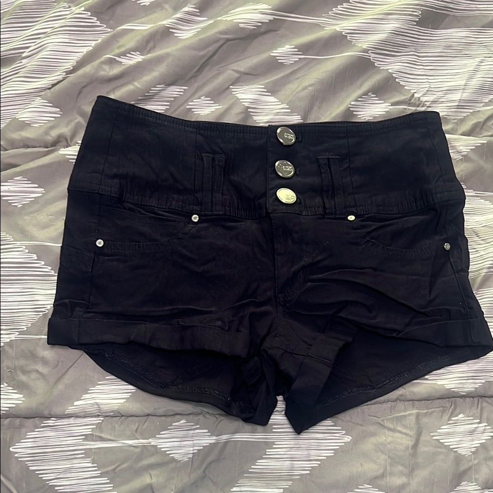Almost Famous Dark Navy Blue Button-Up Shorts - size 5